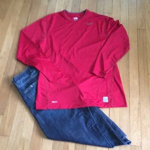 Red Nike fit performance tee